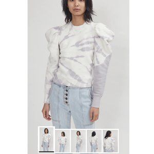 Ulla Johnson Purple and White Tie-Dye Top